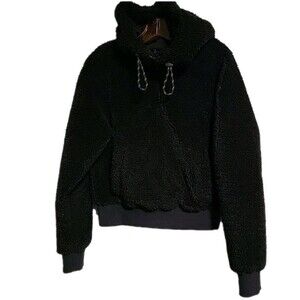 Lululemon Deep Pile Sherpa Half-Zip Pullover Hoodie Jacket Fleece Black Sz S